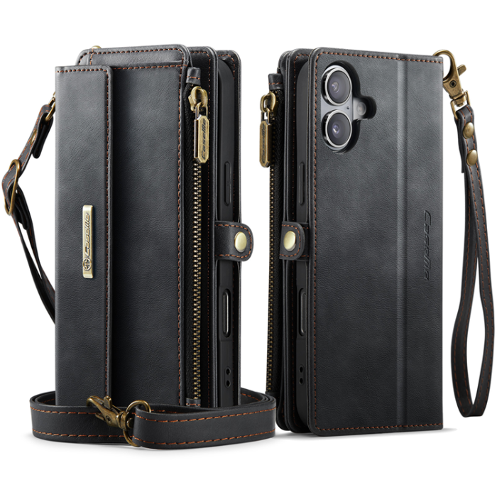 Caseme - CASEME iPhone 17 Plånboksfodral Zipper RFID C39 - Svart