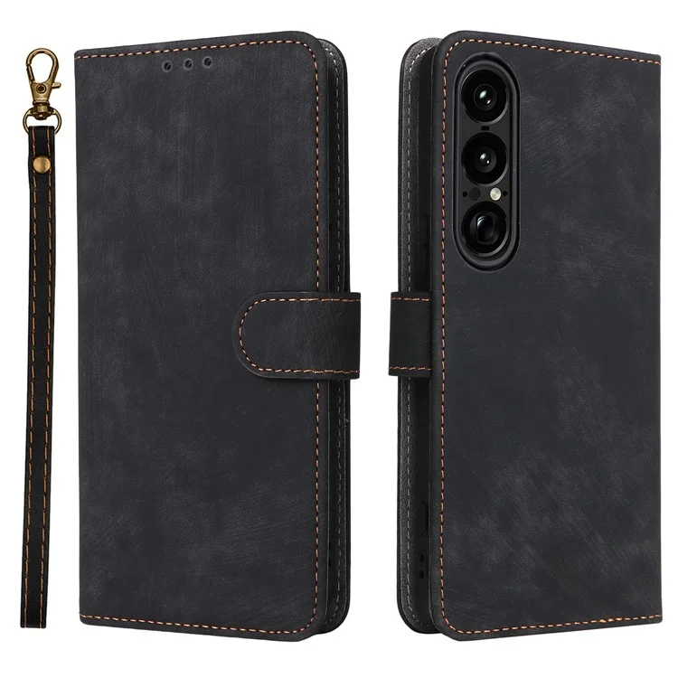 Sony Xperia 1 VII Plånboksfodral RFID Kickstand med rem - Svart | 2353 | AlltMobil