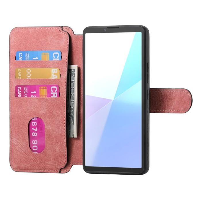 CASENEO - CASENEO Sony Xperia 10 VI Magnetiskt Plånboksfodral Konstläder - Rosa