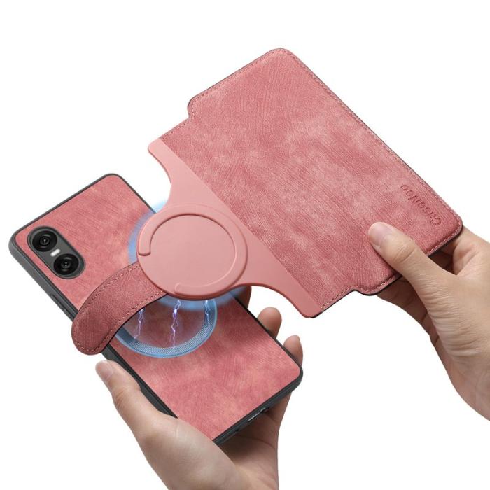 CASENEO - CASENEO Sony Xperia 10 VI Magnetiskt Plånboksfodral Konstläder - Rosa