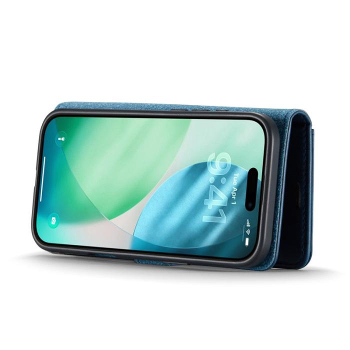 DG.MING - DG.MING iPhone Air Plånboksfodral Äkta Läder Avtagbart - Blå