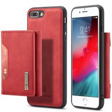 DG.MING - DG.MING M2 Series Pl&aring;nboksfodral Konstl&auml;der med St&auml;ll f&ouml;r iPhone 7/8 PlusR&ouml;d
