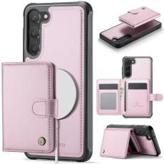JEEHOOD - JEEHOOD J09 Fodral till Samsung Galaxy S23 KonstL&auml;der RFID-Skydd Rosa