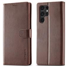 LC.imeeke - LC.IMEEKE Pl&aring;nboksfodral Folio Flip Konstl&auml;der - Brun