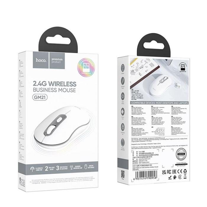 Hoco - Hoco Trådlös Datormus 2.4G 1600 DPI GM21 - Vit