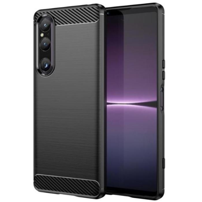 A-One Brand - Sony Xperia 1 V Mobilskal Carbon Fiber - Svart