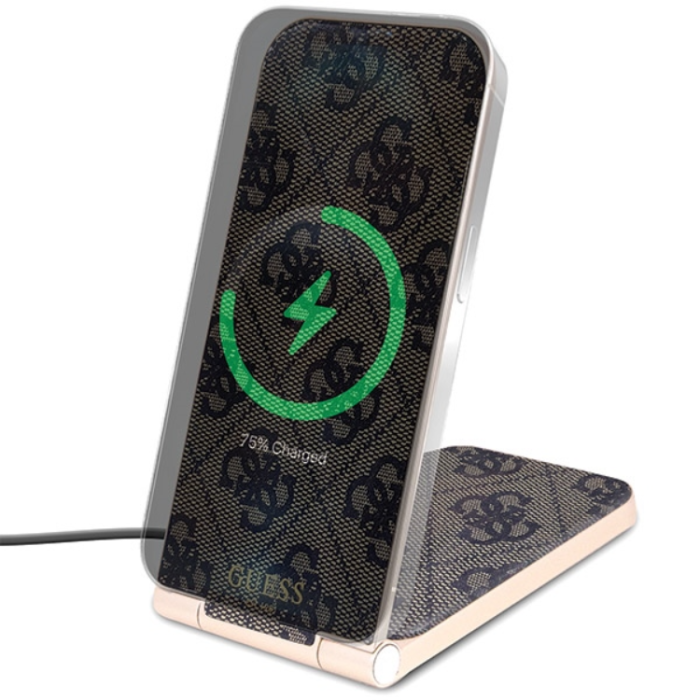 Guess - Guess Trådlös laddare Magsafe iPhone/Airpods 15W - Brun