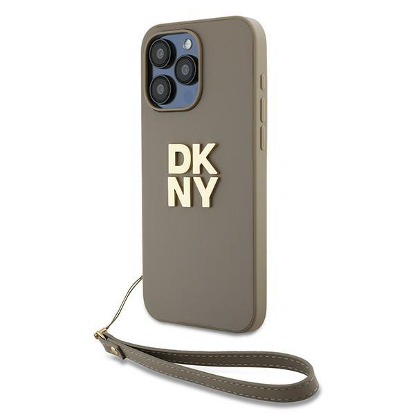 DKNY iPhone 15 Pro Mobilskal Wrist Strap Stock Logo - Beige | 2353 | AlltMobil