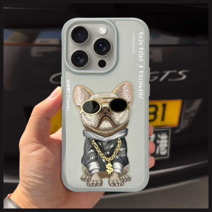 NIMMY - Nimmy iPhone 15 Pro Max Mobilskal Glasses Cool Dog - Grå