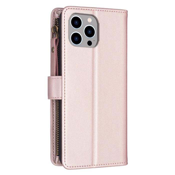OEM - iPhone 15 Pro Max Plånboksfodral Zipper Flip - Rosa Guld