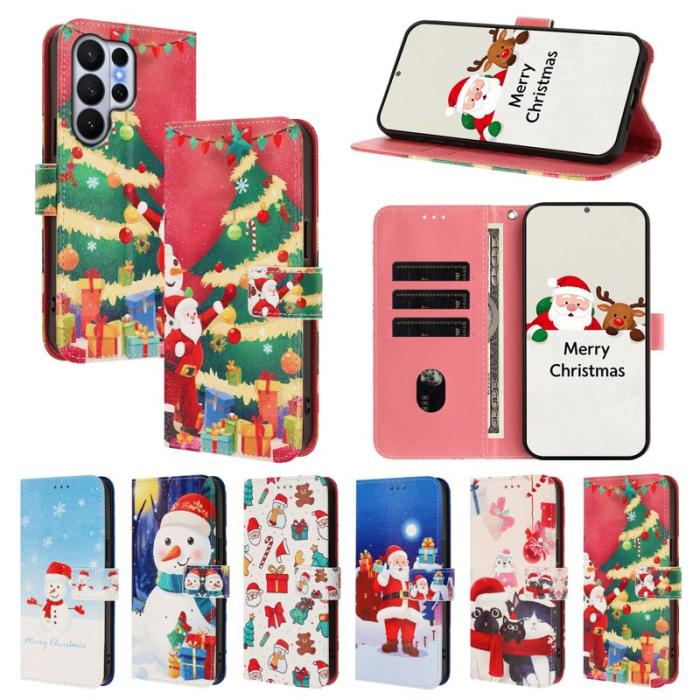 OEM - Samsung Galaxy S26 Ultra Fodral Konstläder Julmönster - Julgran