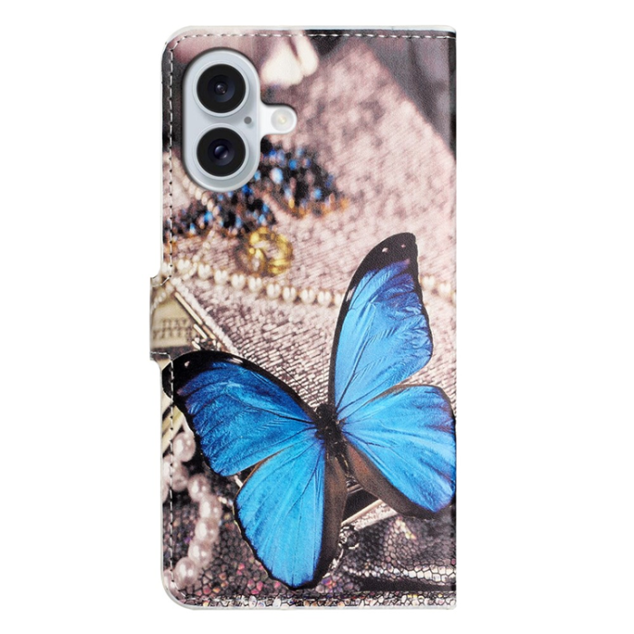 A-One Brand - iPhone 17 Plånboksfodral Pattern Print - Blå fjäril