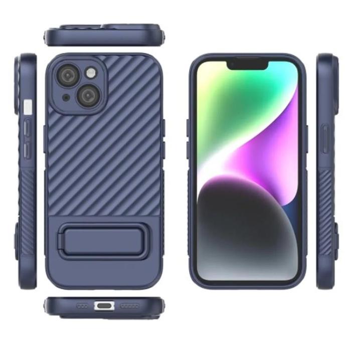 Taltech - iPhone 15 Mobilskal Kickstand TPU - Mörkblå