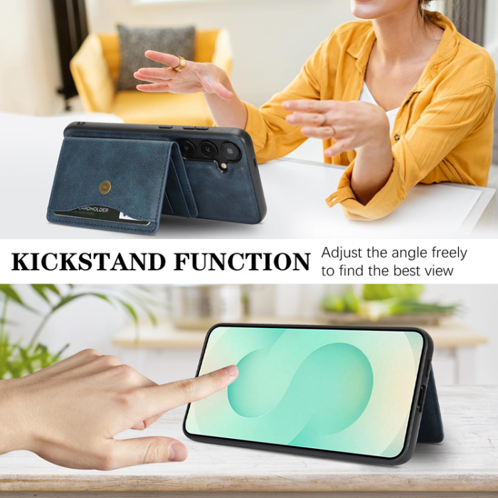 A-One Brand - Galaxy S25 Plus Mobilskal MagSafe Detachable Korthållare Kickstand