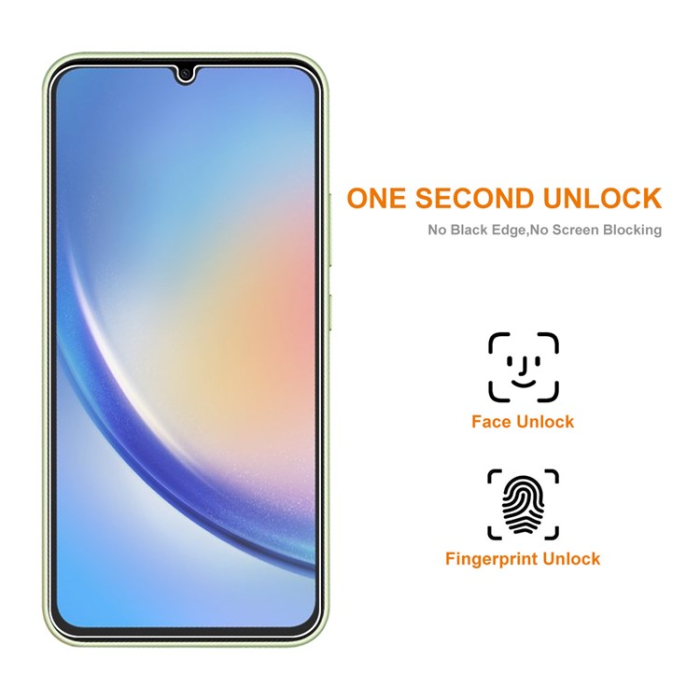 Boom of Sweden - [2-PACK] Galaxy A34 5G Härdat Glas Skärmskydd 9H - Clear