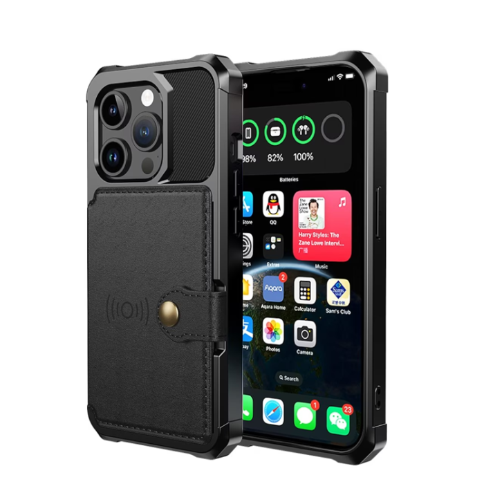 OEM - iPhone 13 Pro Max Mobilskal Korthållare TPU - Svart