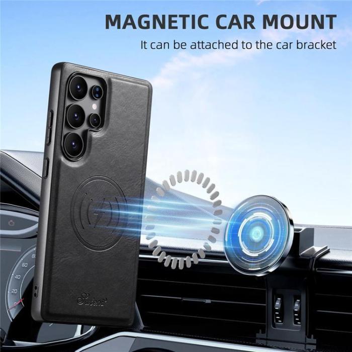 SUTENI - SUTENI Mobilskal för Galaxy S24 Ultra MagSafe Korthållare H19 - Svart
