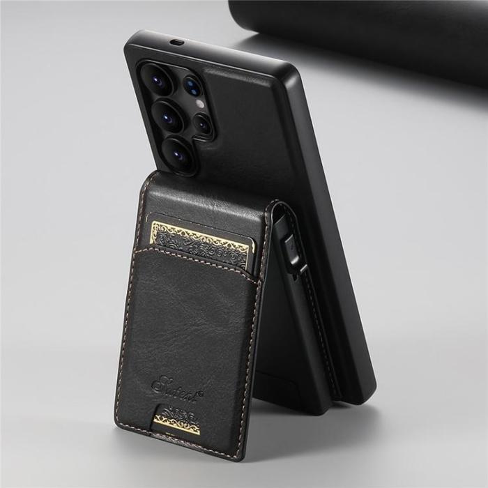 SUTENI - SUTENI Mobilskal för Galaxy S24 Ultra MagSafe Korthållare H19 - Svart