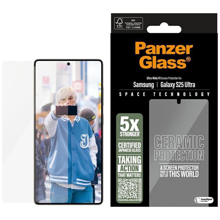 PanzerGlass Galaxy S25 Ultra Härdat Glas Skärmskydd Keramisk Ultra-Wide Fit