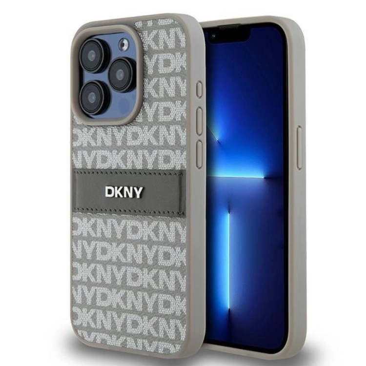 DKNY iPhone 14 Pro Mobilskal Läder Mono Stripe & Metal Logo | 2353 | AlltMobil