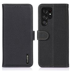 KHAZNEH - KHAZNEH Samsung Galaxy S26 Ultra Pl&aring;nboksfodral &Auml;kta L&auml;der Flip - Svart