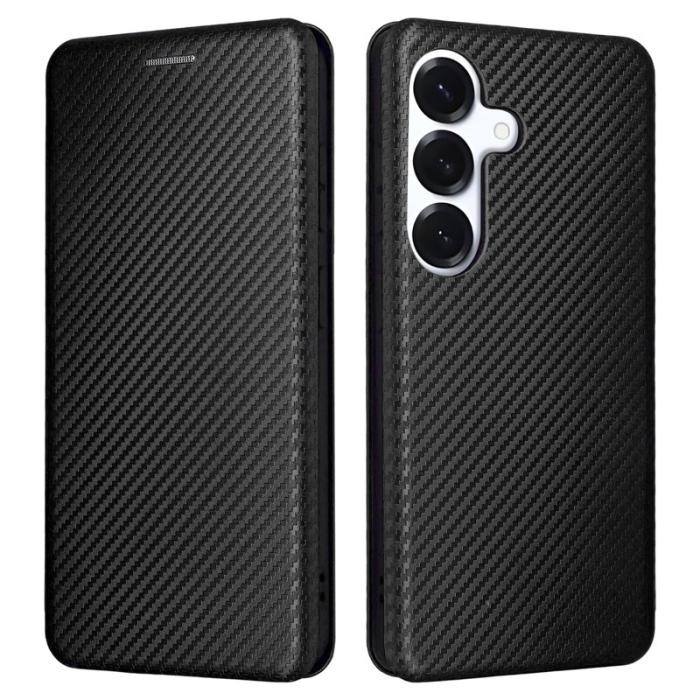OEM - Samsung Galaxy S26 Skal Kolfiber Textur Stöttålig Konstläder - Svart