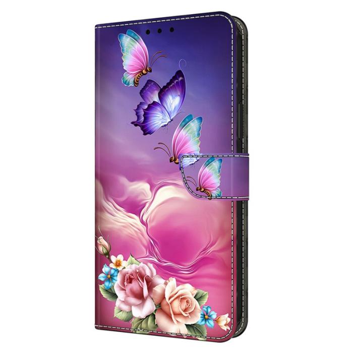 OEM - Samsung Galaxy S26 Plånboksfodral TPU + Konstläder Flip - Fjäril Blomma