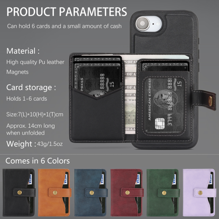 A-One Brand - iPhone 16e Mobilskal MagSafe Detachable Korthållare