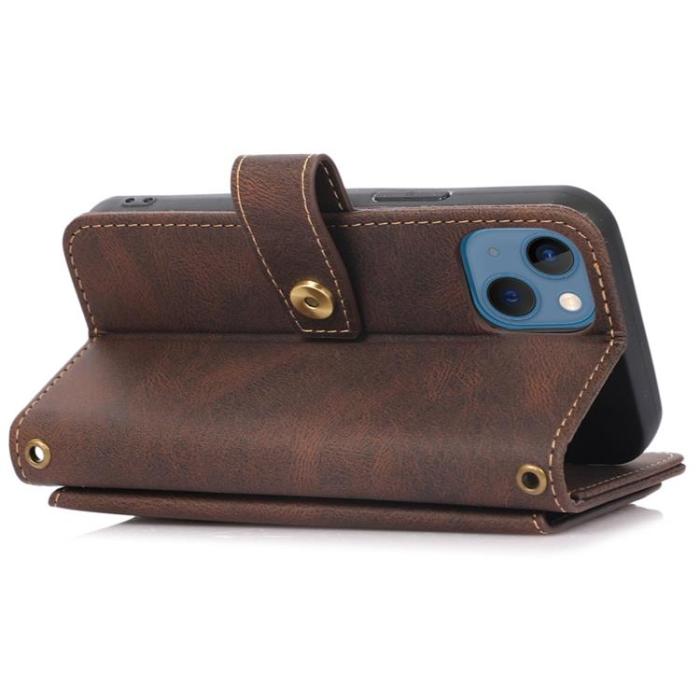 OEM - iPhone 14 Plus Plånboksfodral Flip - Coffee