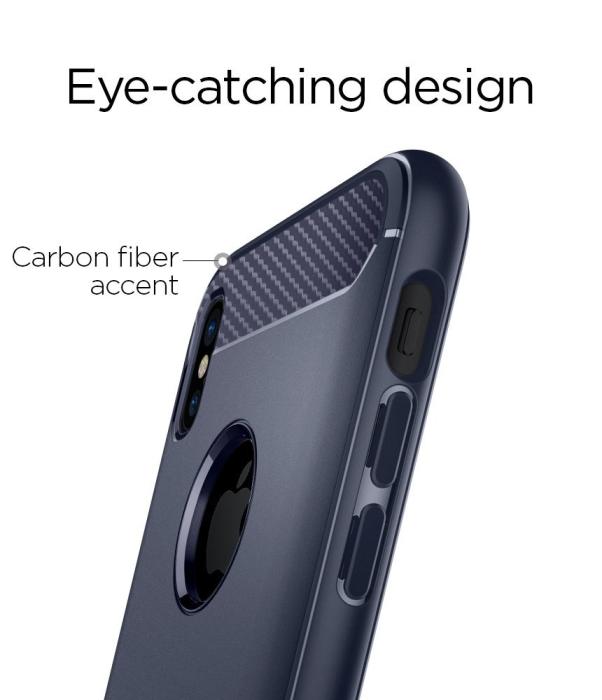 UTGATT4 - SPIGEN Rugged Armor Skal till Apple iPhone XS / X - Blå