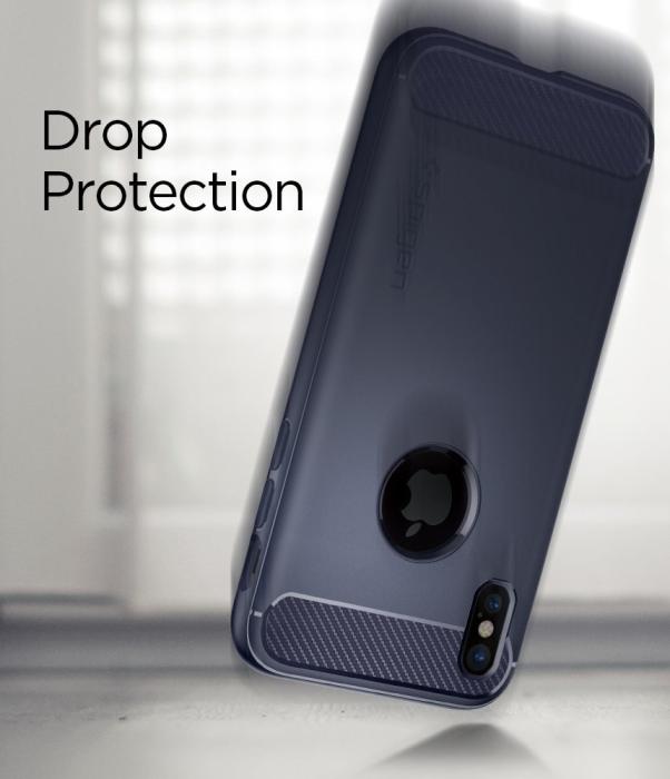 UTGATT4 - SPIGEN Rugged Armor Skal till Apple iPhone XS / X - Blå