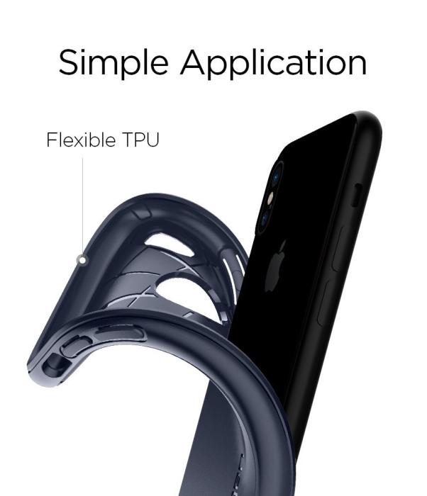 UTGATT4 - SPIGEN Rugged Armor Skal till Apple iPhone XS / X - Blå