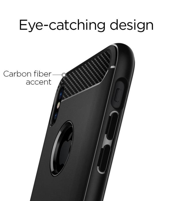 UTGATT4 - SPIGEN Rugged Armor Skal till Apple iPhone XS / X - Svart