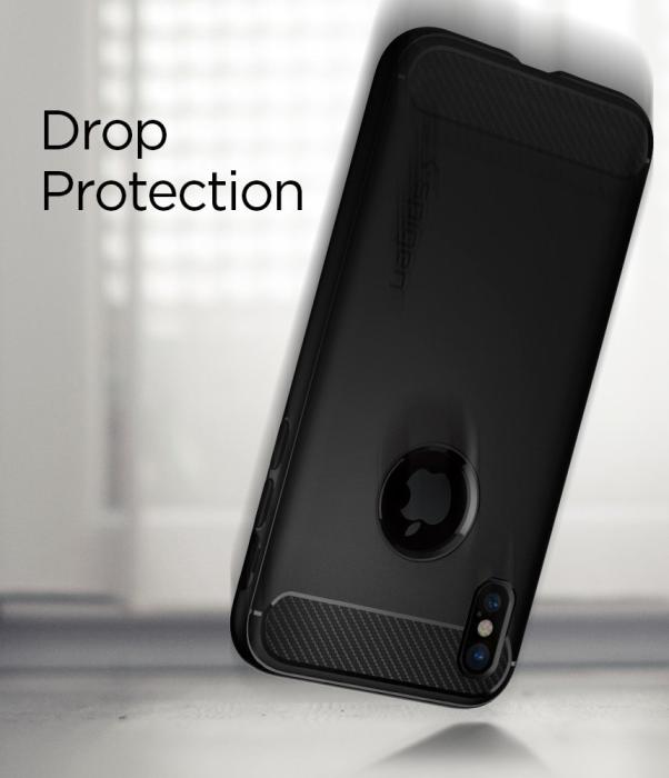 UTGATT4 - SPIGEN Rugged Armor Skal till Apple iPhone XS / X - Svart