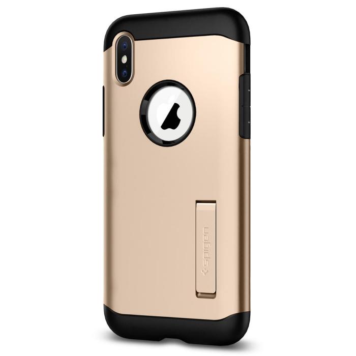 UTGATT4 - SPIGEN Slim Armor Skal till iPhone XS / X - Gold