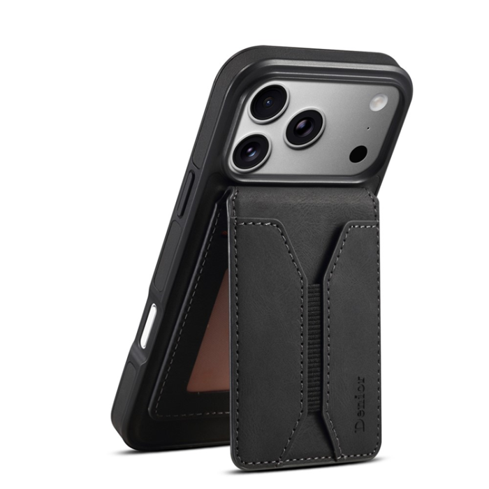DENIOR - DENIOR D17 iPhone 17 Pro Mobilskal MagSafe Kortpåse - Svart