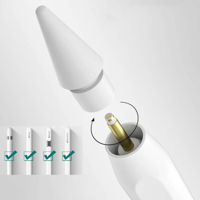 Tech-Protect - [4-Pack] Tech-Protect Stylus-Tips För Apple-Penna - Vit