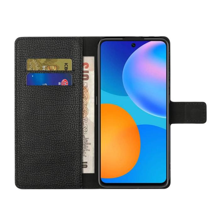 OEM - Litchi Plånboksfodral Galaxy S21 FE - Svart