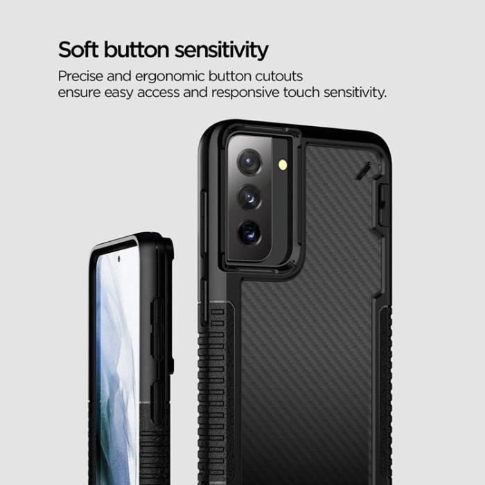 UTGATT1 - VRS DESIGN - Crystal Mixx Pro Skal Samsung Galaxy S21 Plus - Svart
