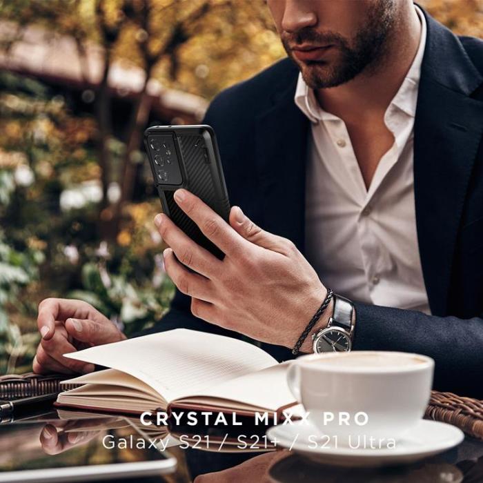 UTGATT1 - VRS DESIGN - Crystal Mixx Pro Skal Samsung Galaxy S21 Plus - Svart