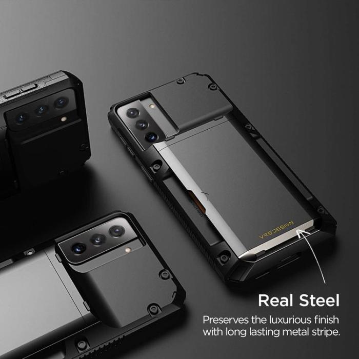 UTGATT4 - VRS DESIGN - Damda Glide Pro Skal Samsung Galaxy S21 Plus - Svart
