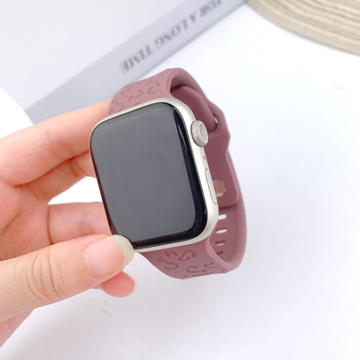 A-One Brand - Apple Watch (38/40/41mm) Armband Leopard Texture - Lila