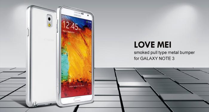UTGATT5 - LOVE MEI 0,7mm Metal Bumper till Samsung Galaxy Note 3 -Lila