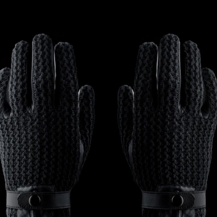 Mujjo - Mujjo Leather Crochet Touchscreen Gloves Stl. 8.5