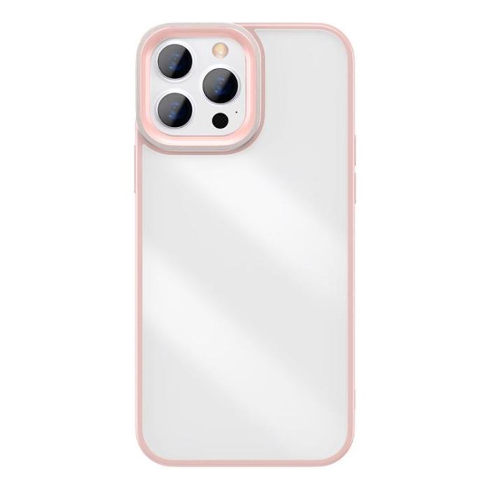 BASEUS - Baseus Crystal Skal iPhone 13 Pro - Rosa