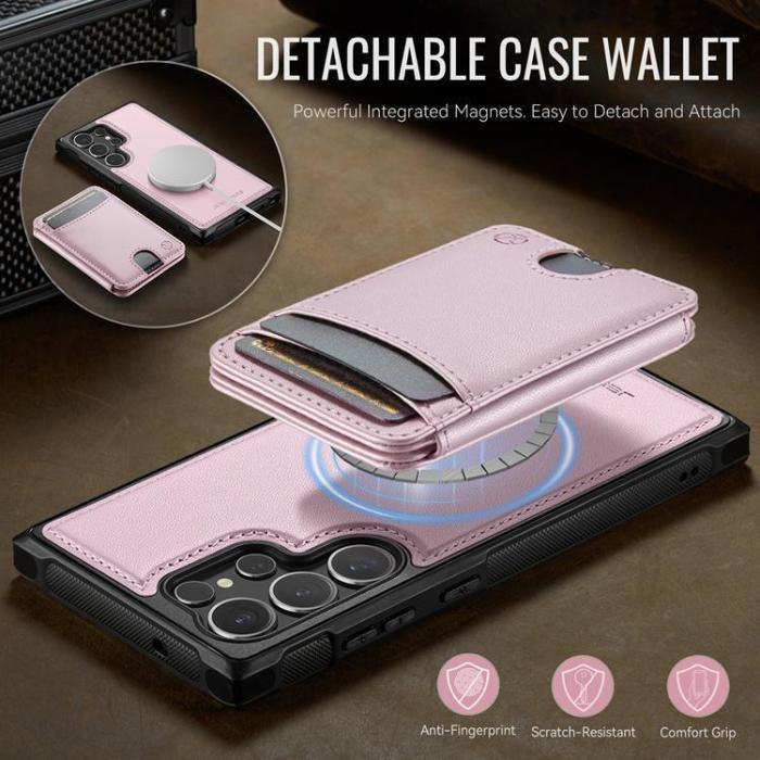 OEM - JEEHOOD Samsung Galaxy S23 Ultra Fodral KonstLäder - Rosa