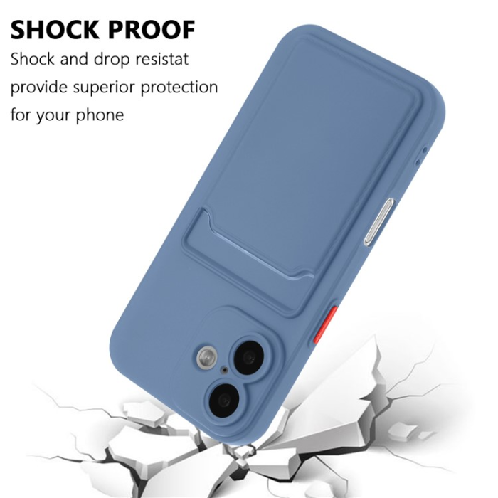 A-One Brand - iPhone 16 Plus Mobilskal Korthållare TPU - Gråblå