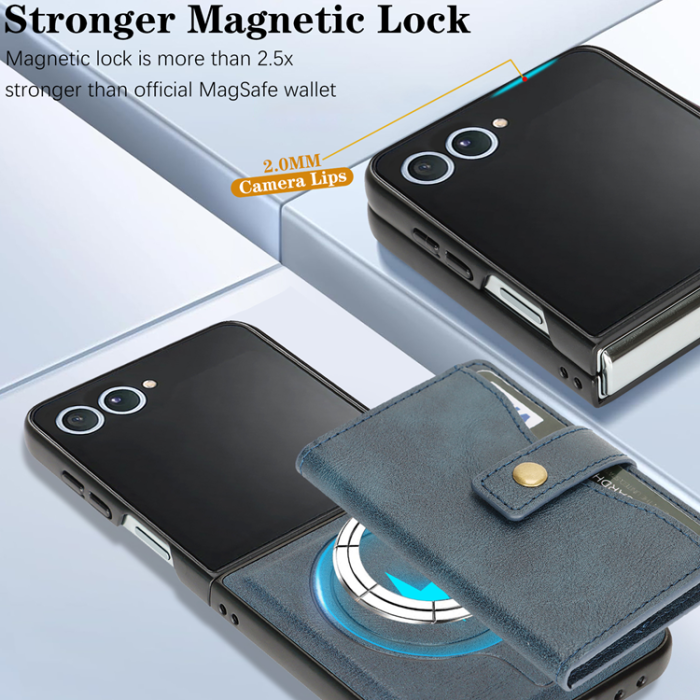 A-One Brand - Galaxy Z Flip 7 Mobilskal MagSafe Detachable Korthållare Kickstand