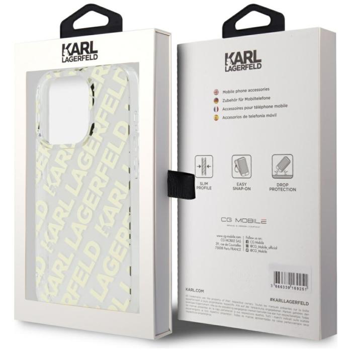 KARL LAGERFELD - Karl Lagerfeld iPhone 15 Pro Max Skal MagSafe IML Fullover Guld
