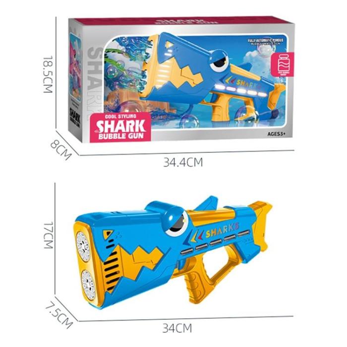 OEM - Barnhaj Elektrisk Bubbelpistol 24 Hål USB Uppladdningsbar - Rosa